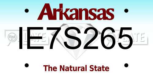IE7S265 Arkansas License Plate