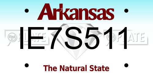 IE7S511 Arkansas License Plate