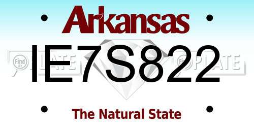 IE7S822 Arkansas License Plate