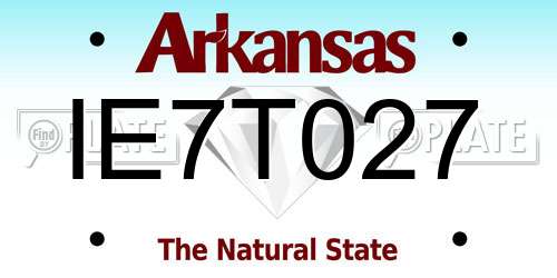 IE7T027 Arkansas License Plate