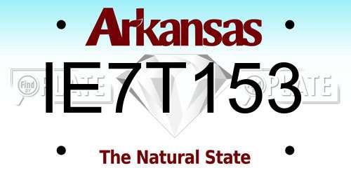 IE7T153 Arkansas License Plate
