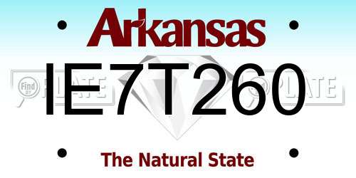 IE7T260 Arkansas License Plate