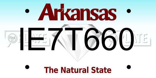 IE7T660 Arkansas License Plate
