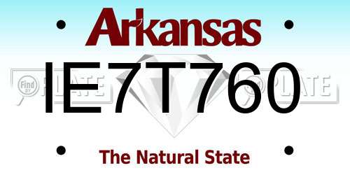 IE7T760 Arkansas License Plate