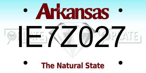 IE7Z027 Arkansas License Plate