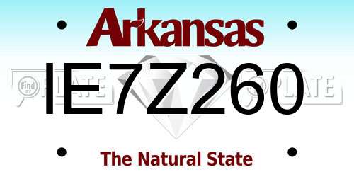 IE7Z260 Arkansas License Plate