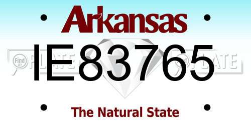 IE83765 Arkansas License Plate