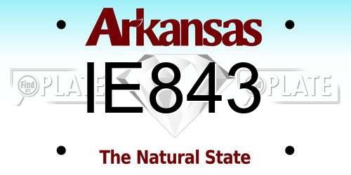 IE843 Arkansas License Plate