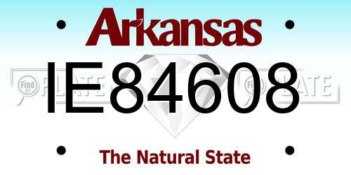 IE84608 Arkansas License Plate