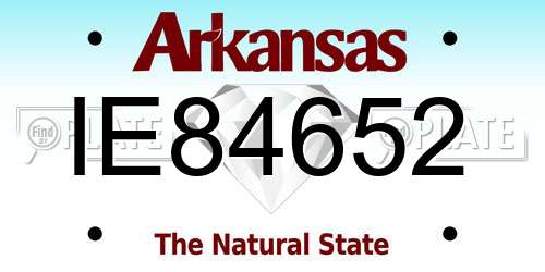 IE84652 Arkansas License Plate