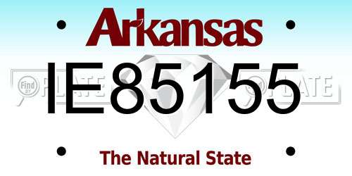 IE85155 Arkansas License Plate