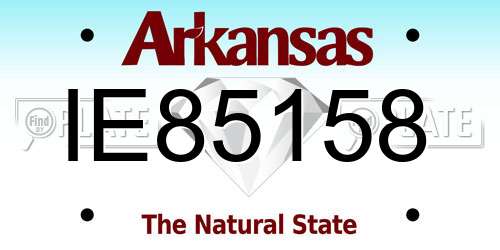IE85158 Arkansas License Plate