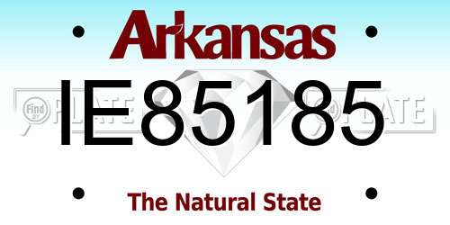 IE85185 Arkansas License Plate