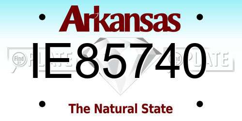IE85740 Arkansas License Plate