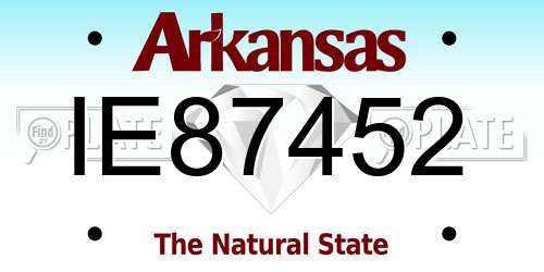 IE87452 Arkansas License Plate