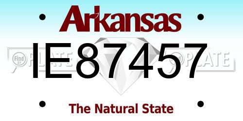 IE87457 Arkansas License Plate