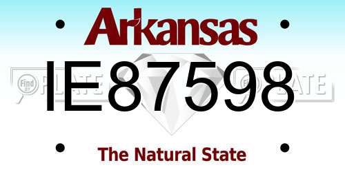 IE87598 Arkansas License Plate