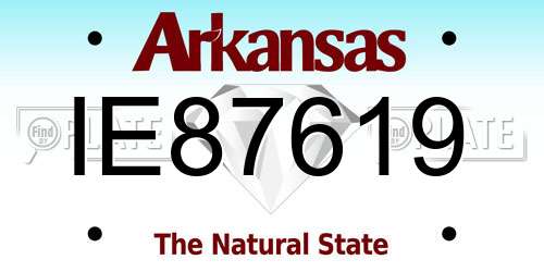 IE87619 Arkansas License Plate