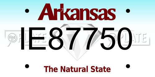 IE87750 Arkansas License Plate