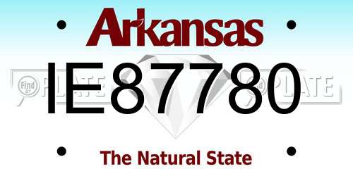 IE87780 Arkansas License Plate