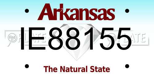IE88155 Arkansas License Plate