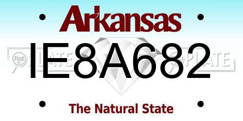 IE8A682 Arkansas License Plate