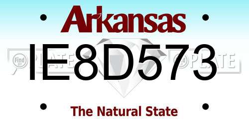 IE8D573 Arkansas License Plate