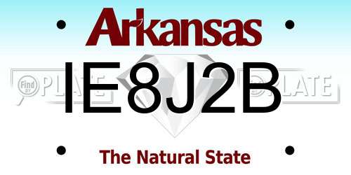 IE8J2B Arkansas License Plate