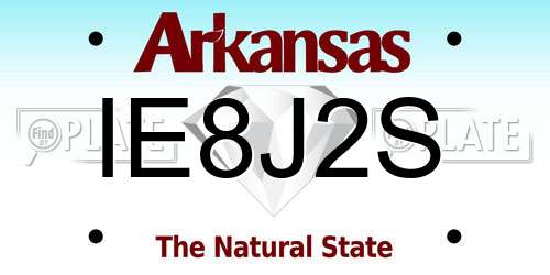 IE8J2S Arkansas License Plate