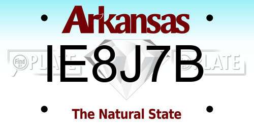 IE8J7B Arkansas License Plate