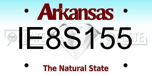 IE8S155 Arkansas License Plate