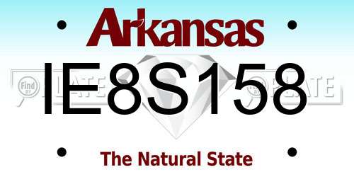 IE8S158 Arkansas License Plate