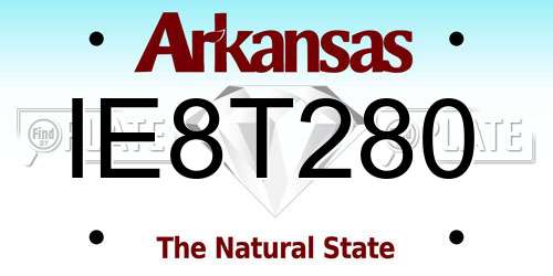 IE8T280 Arkansas License Plate