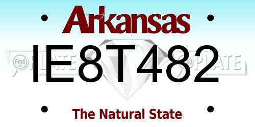 IE8T482 Arkansas License Plate