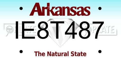 IE8T487 Arkansas License Plate