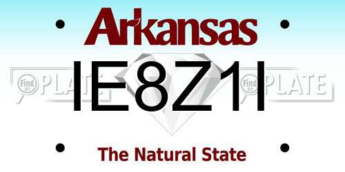 IE8Z1I Arkansas License Plate
