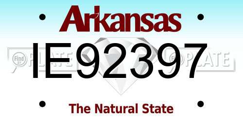 IE92397 Arkansas License Plate