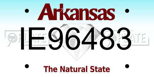 IE96483 Arkansas License Plate