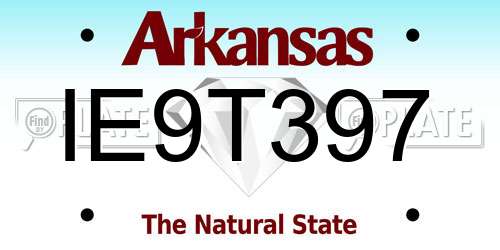 IE9T397 Arkansas License Plate