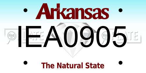 IEA0905 Arkansas License Plate