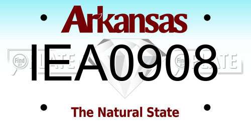 IEA0908 Arkansas License Plate