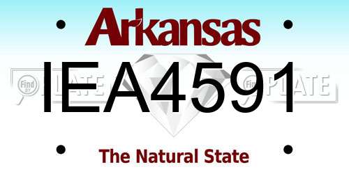 IEA4591 Arkansas License Plate