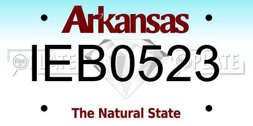 IEB0523 Arkansas License Plate