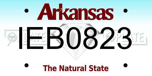 IEB0823 Arkansas License Plate
