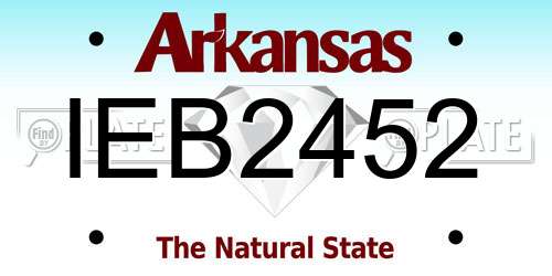 IEB2452 Arkansas License Plate