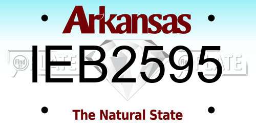 IEB2595 Arkansas License Plate