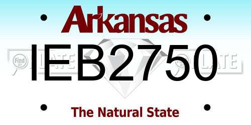 IEB2750 Arkansas License Plate