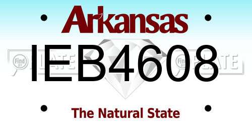IEB4608 Arkansas License Plate