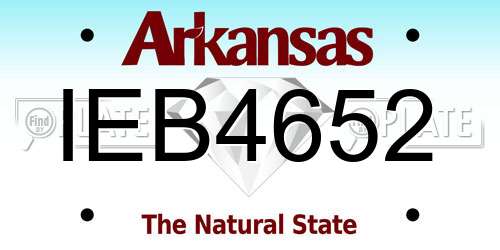 IEB4652 Arkansas License Plate