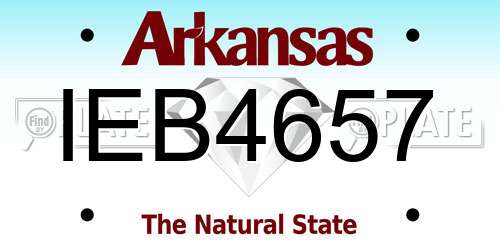 IEB4657 Arkansas License Plate